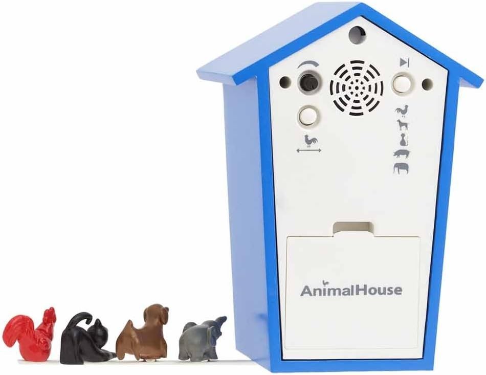Kids Animal Sound Cuckoo Clock Blue Modern Silent Wall Clock Nursery