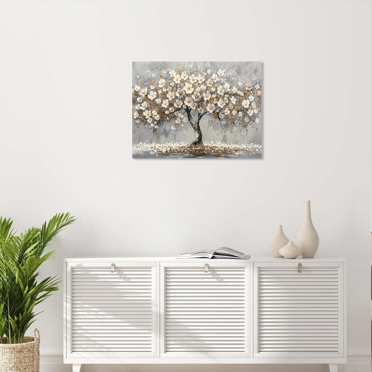 Framed Tree Canvas Wall Art 12x16in Floral Modern Decor