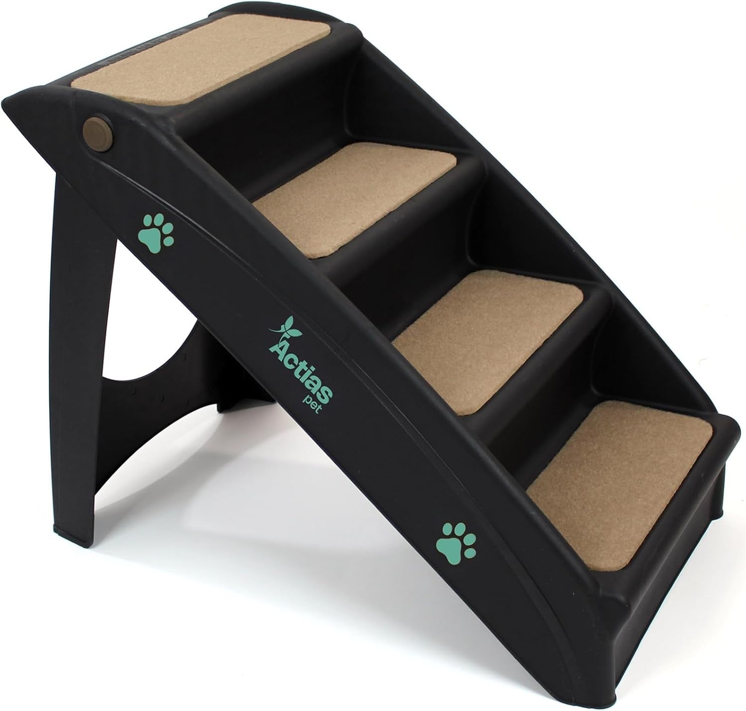 4 Step Dog Stairs Black Pet Access Steps Non Slip for Bed Sofa Car