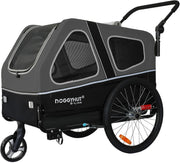 Dog Bike Trailer Stroller 45kg Heavy Duty Folding Cart Grey Black Suspension
