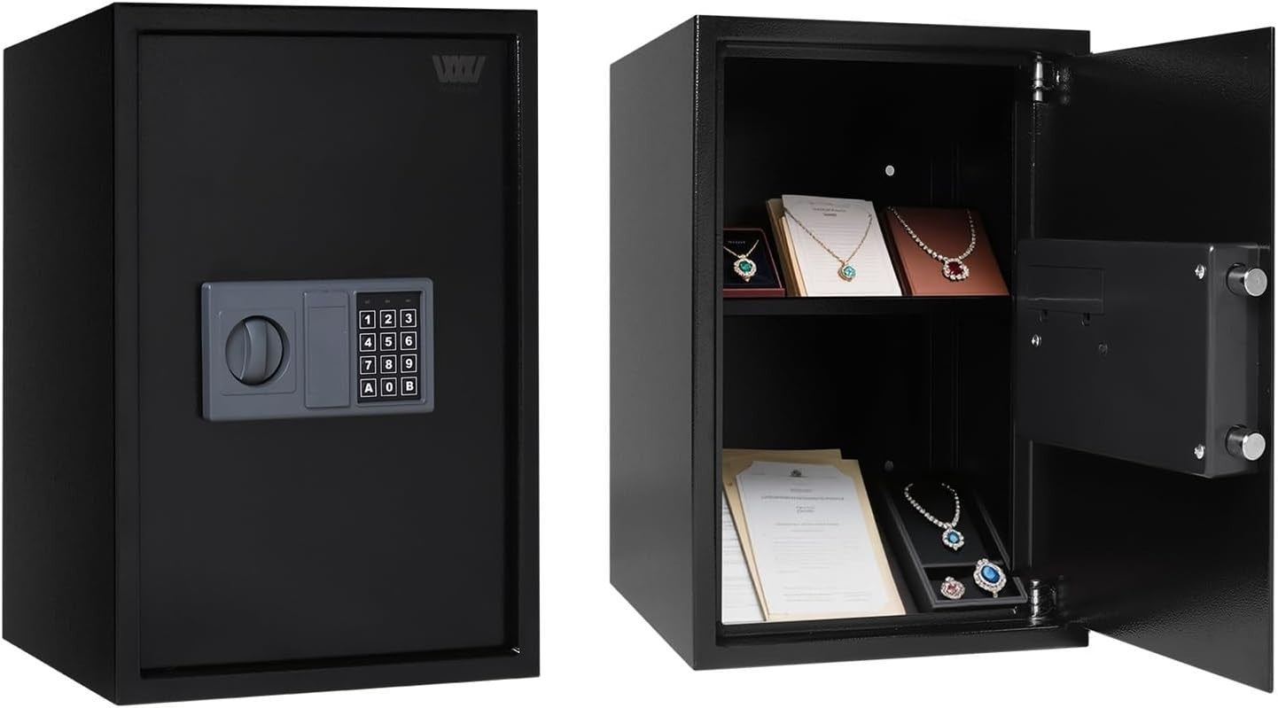 42.7L Fireproof Waterproof Safe Box Keypad Lock Cash Document Safe