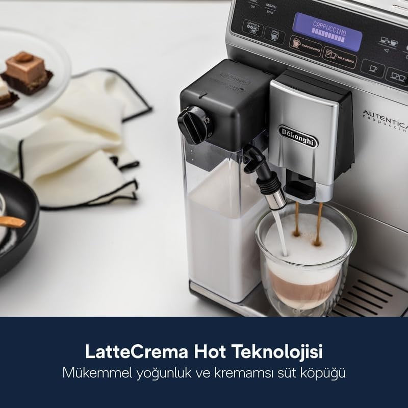Automatic Bean-to-Cup Coffee Machine 1.4L LatteCrema Milk Frother 1450W Silver