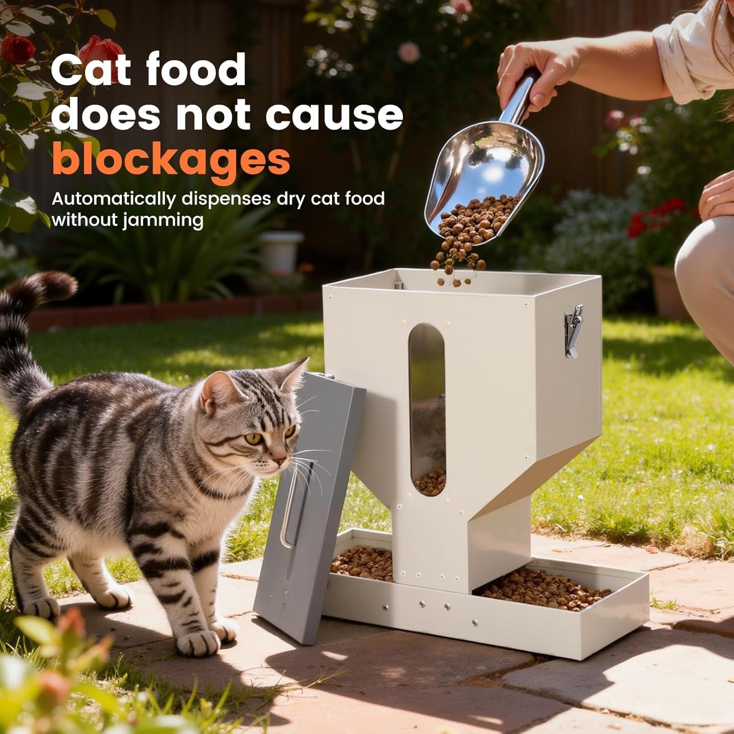 10L Automatic Pet Feeder 2 Bowl Metal Food Dispenser Cat Dog Rabbit