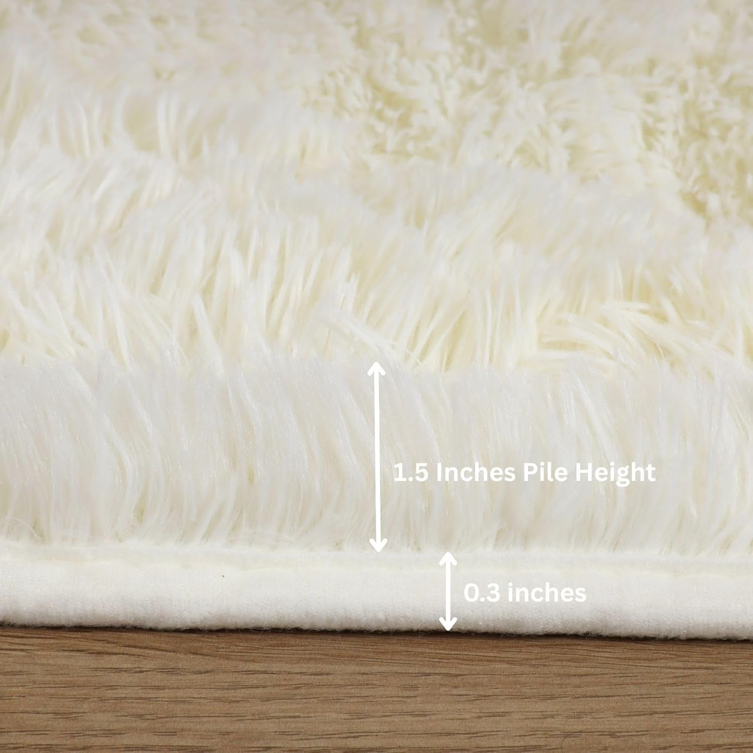 Cream Hallway Runner Rug 80x300cm Fluffy Thick Pile Non Slip Long Shaggy Carpet