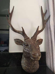 Large Vintage Resin Stag Head Wall Mount Sculpture