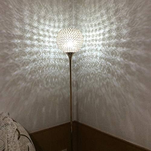 Crystal Floor Lamp Chrome Tall Standing Light E27 Modern Living Room Lamp