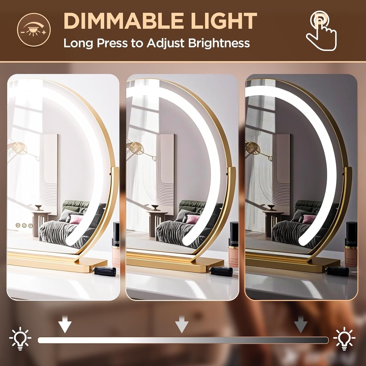 Hollywood Vanity Mirror with LED Lights, 23"x18", 3 Modes, Makeup & Desk
