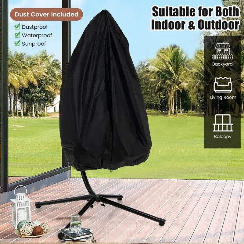 Hanging Egg Swing Chair with Stand & Cushions | 150kg Load | Indoor/Outdoor