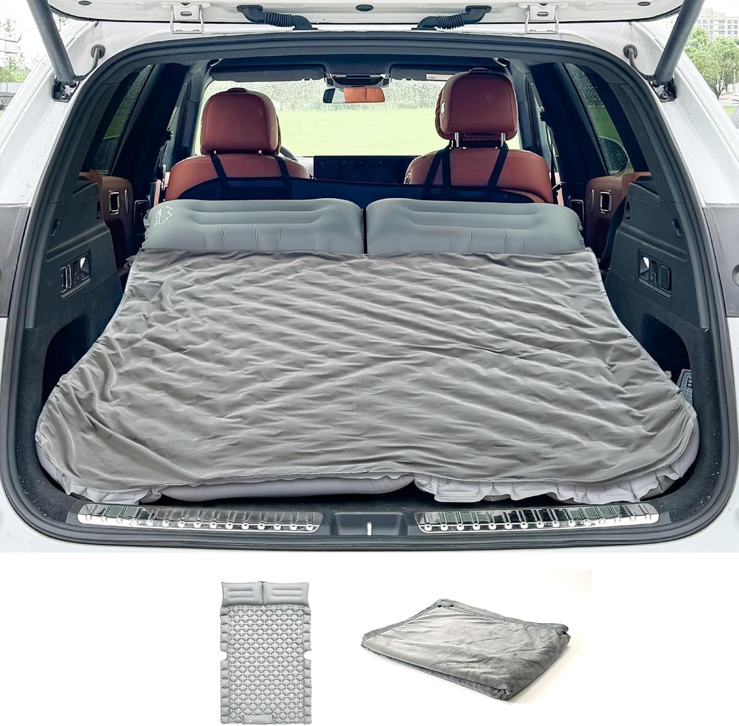 2 Person Inflatable Car Mattress SUV Air Bed Camping Travel Mat w/Pump