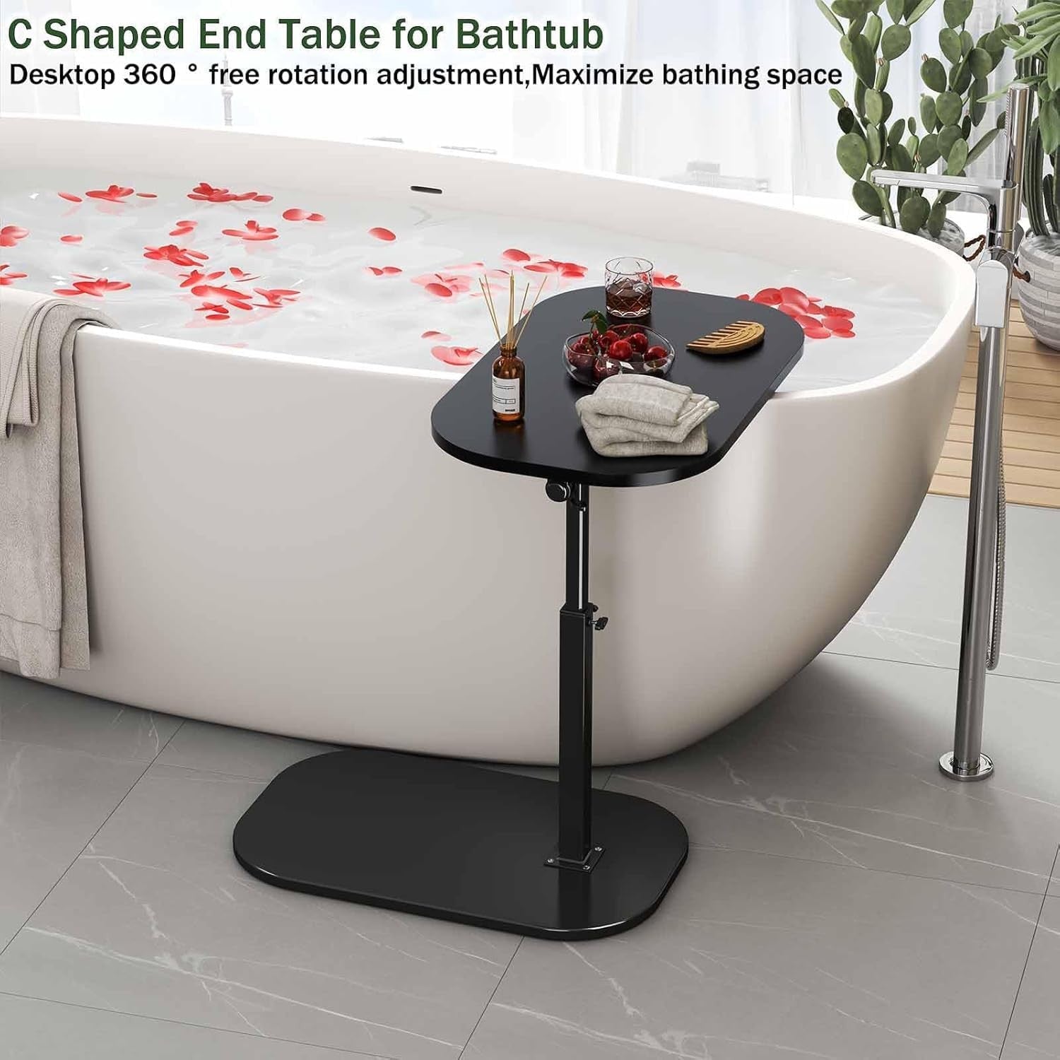 C Shaped Side Table Height Adjustable Swivel Laptop Desk Sofa Bedside Table