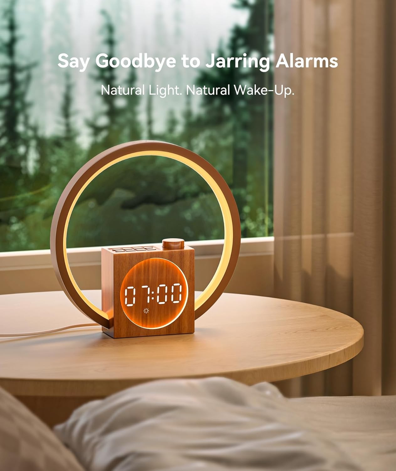 Sunrise Alarm Clock Wake Up Light White Noise 12 Colours Sleep Aid