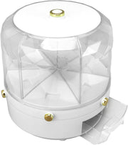 6KG Rotating Grain Storage Box 6 Compartment Rice Dispenser Organizer