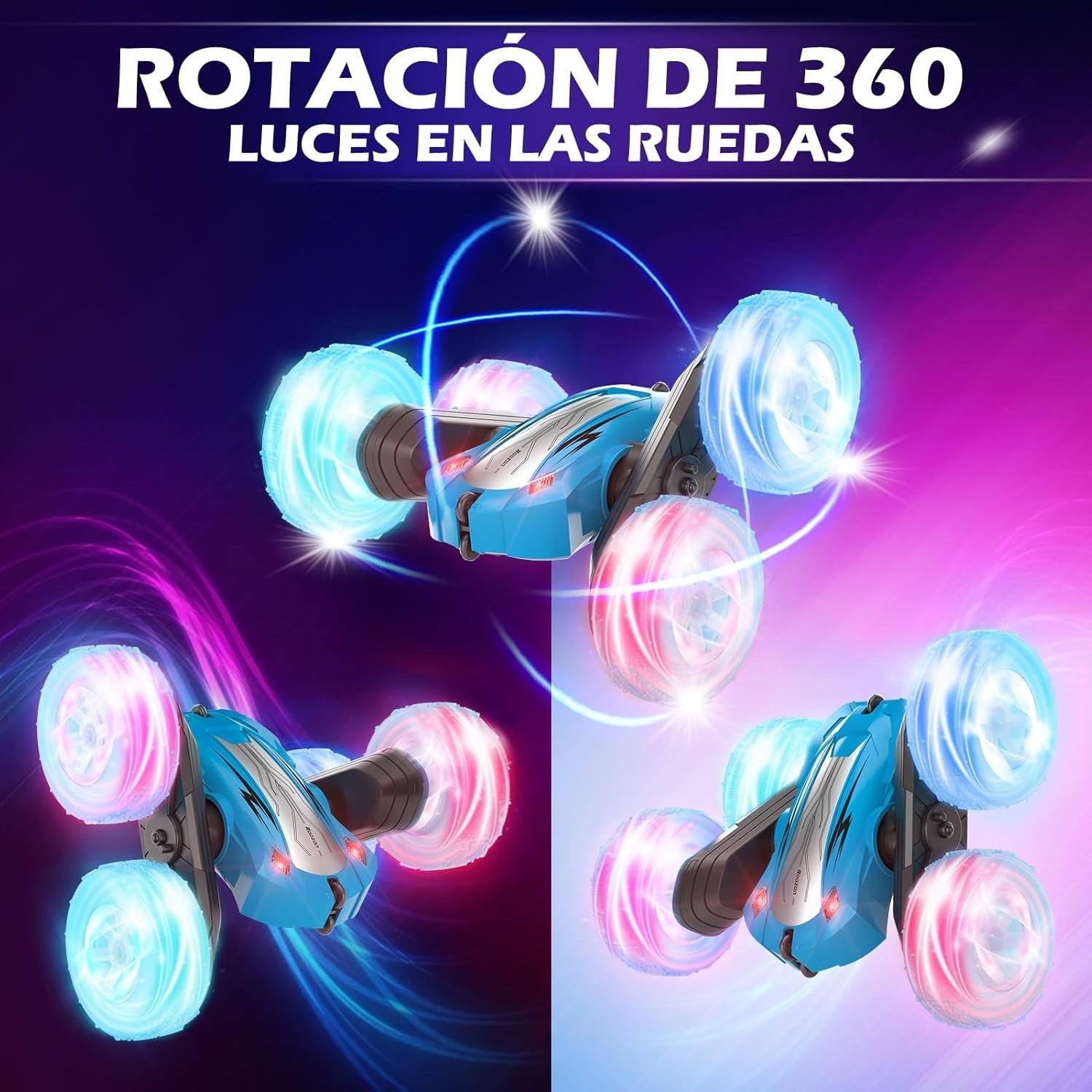 360° Flip RC Stunt Car LED Wheel Lights 2 Battery Off-Road Toy Kids 6+