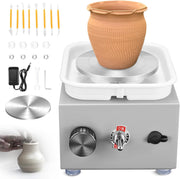 Mini Pottery Wheel Adjustable Speed Electric Ceramic Craft Kit Kids Adults