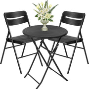 Outdoor Bistro Set 3pc Folding Garden Table Chairs Patio Balcony Compact