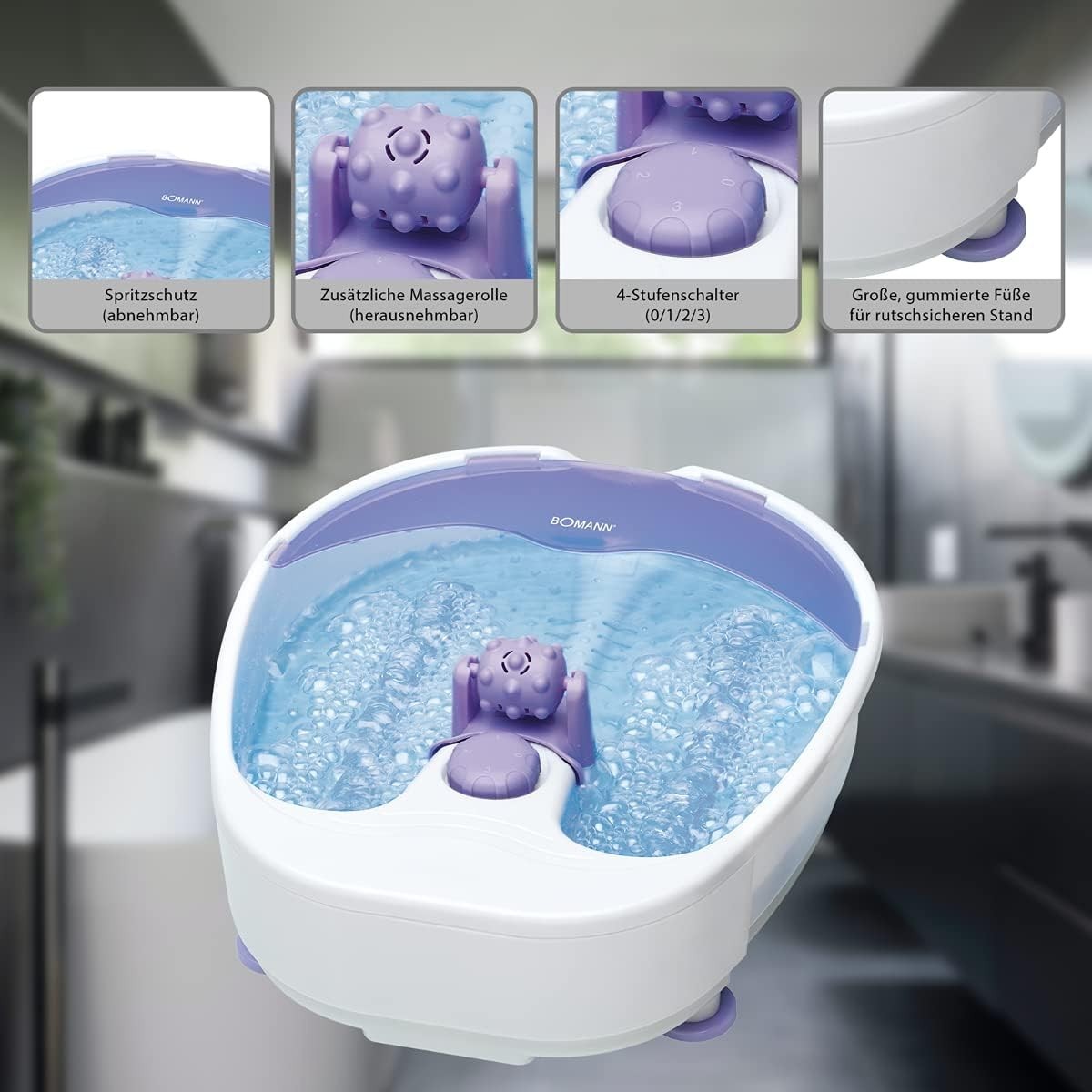 Electric Foot Massager Spa Heat Whirlpool Reflexology Rollers
