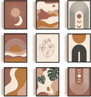 Boho Landscape Wall Art Prints Set 9pc 8x10in Unframed