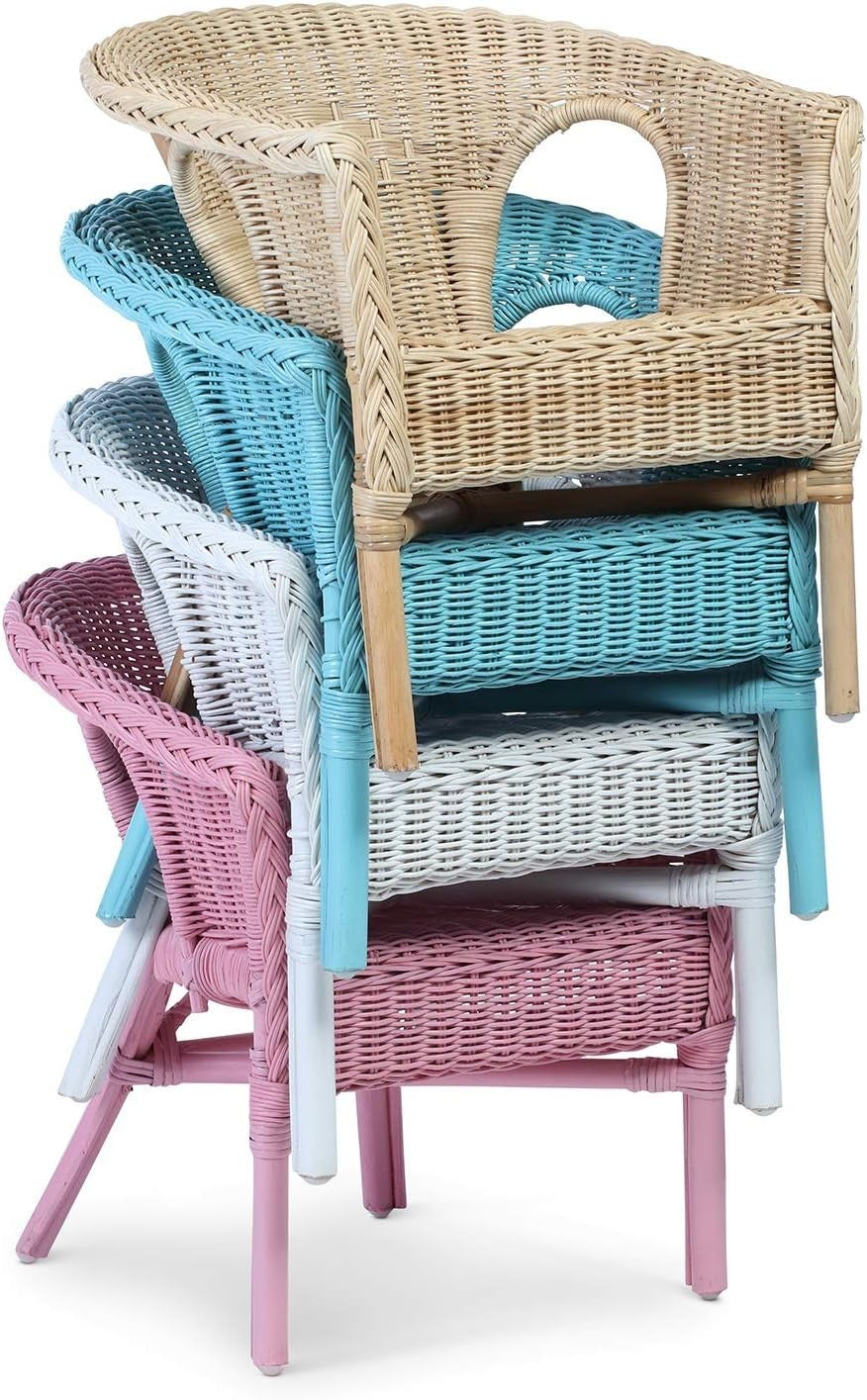 Kids Rattan Wicker Chair Natural Cane Toddler Nursery Bedroom Seat