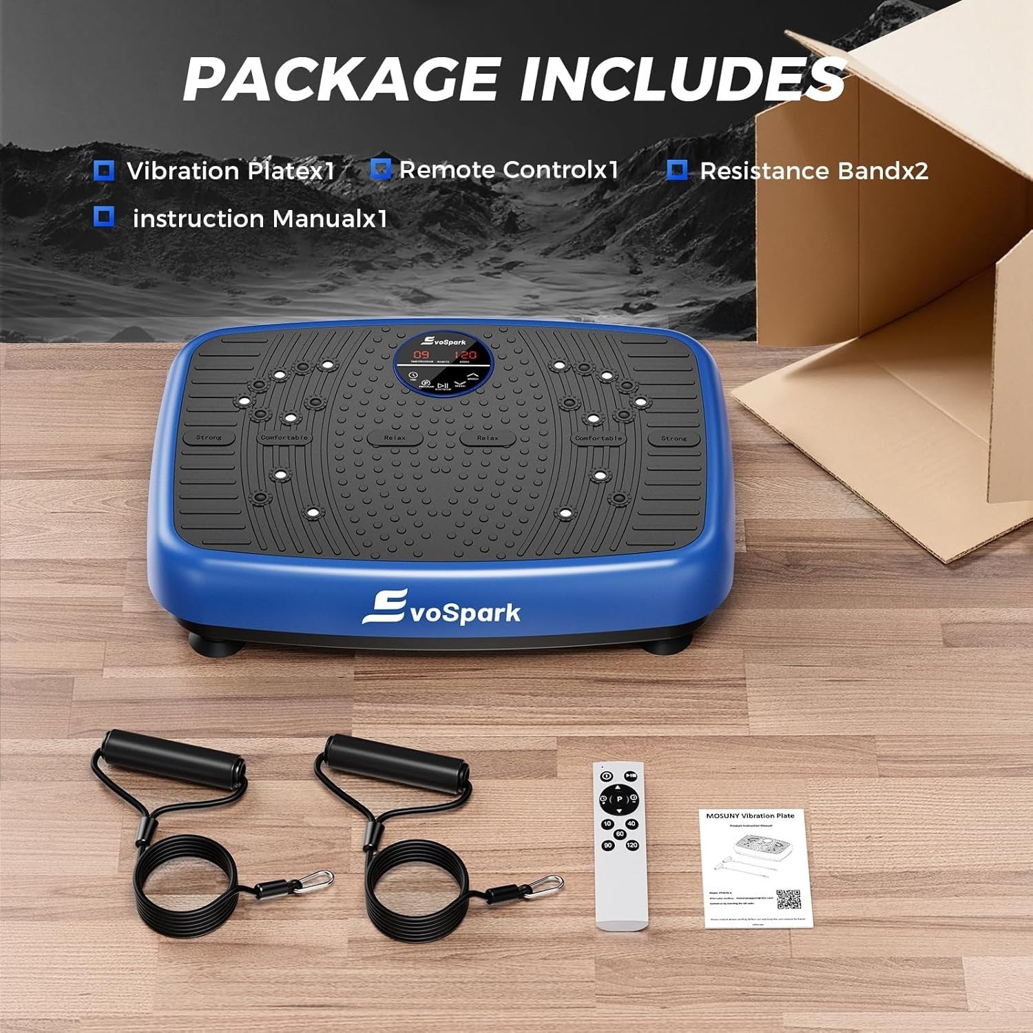 Blue Quiet Vibration Plate Exercise Machine Whole Body Workout 2025