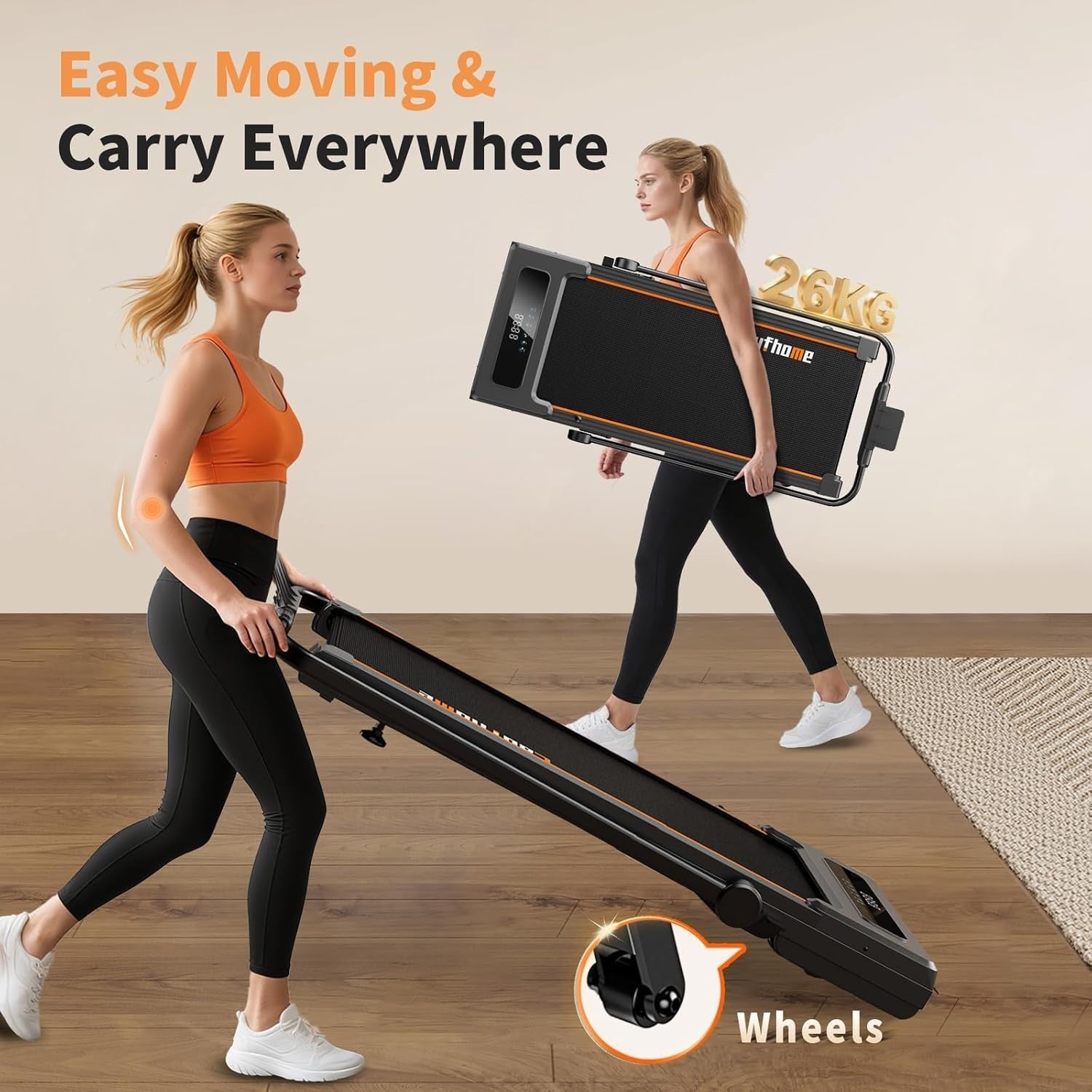 Foldable 12% Incline Treadmill 0.8-12km/h 3HP Quiet Home/Office Gym