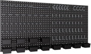 Metal Pegboard Wall Organizer Kit 48x24 Inch 158pcs Hooks Black