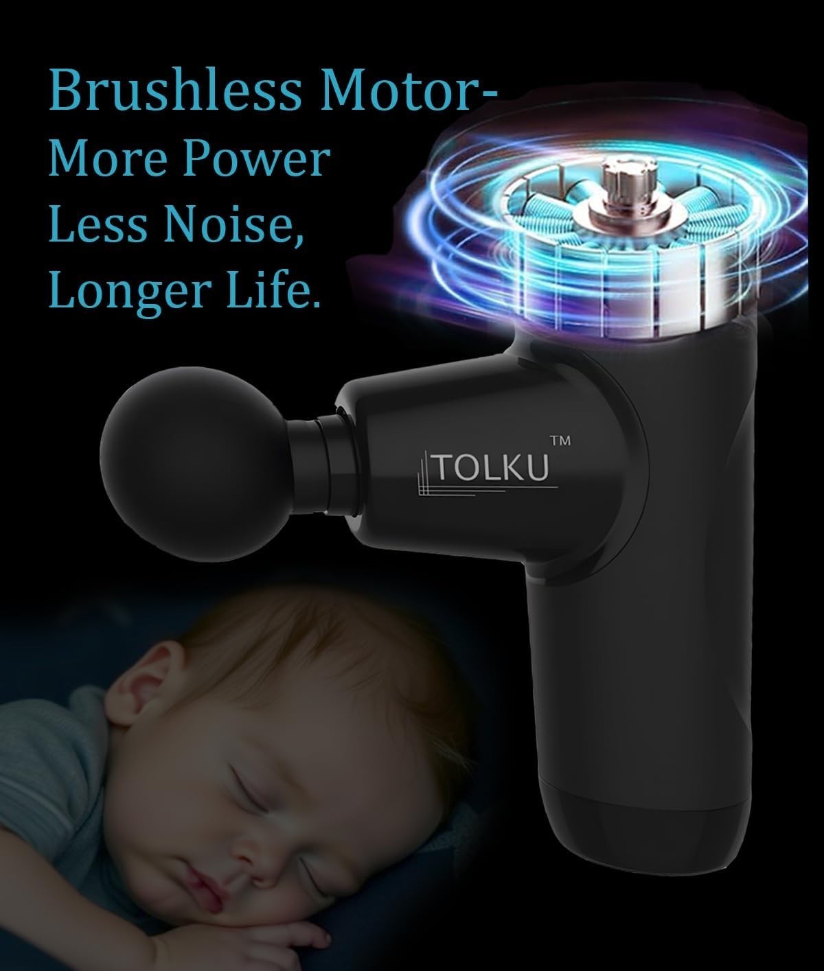 Mini Deep Tissue Massage Gun Quiet Portable Muscle Relief 4 Heads Travel Case