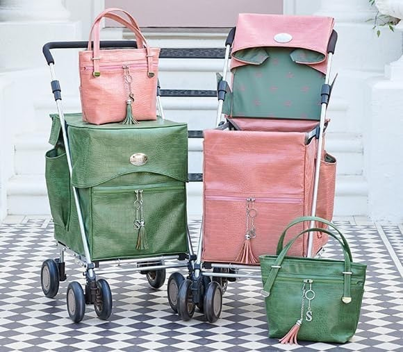 Sholley 4 Wheel Push Shopping Trolley Foldable Walking Aid Victoria