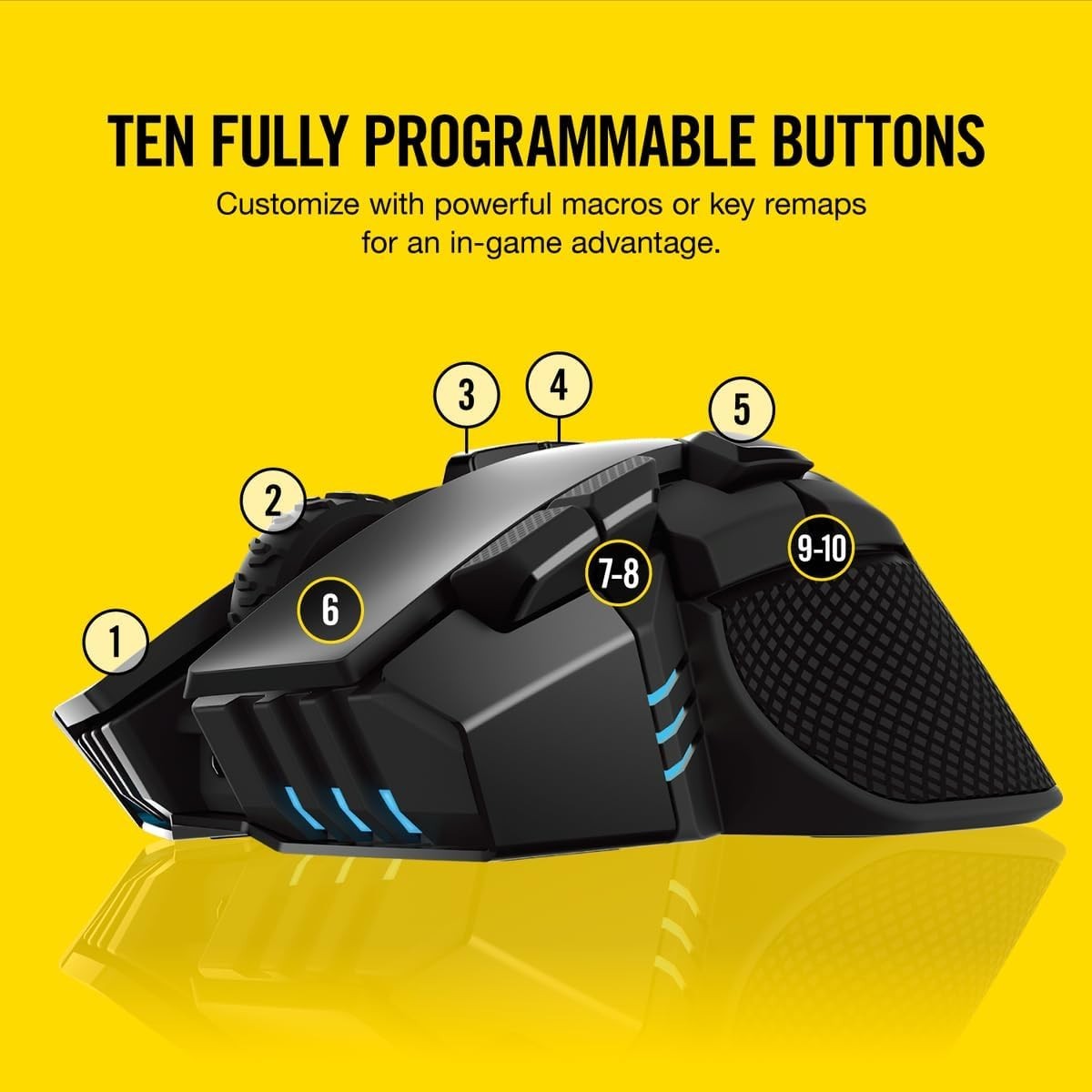 Wireless Gaming Mouse 18000 DPI RGB 10 Buttons Sub-1ms FPS MOBA