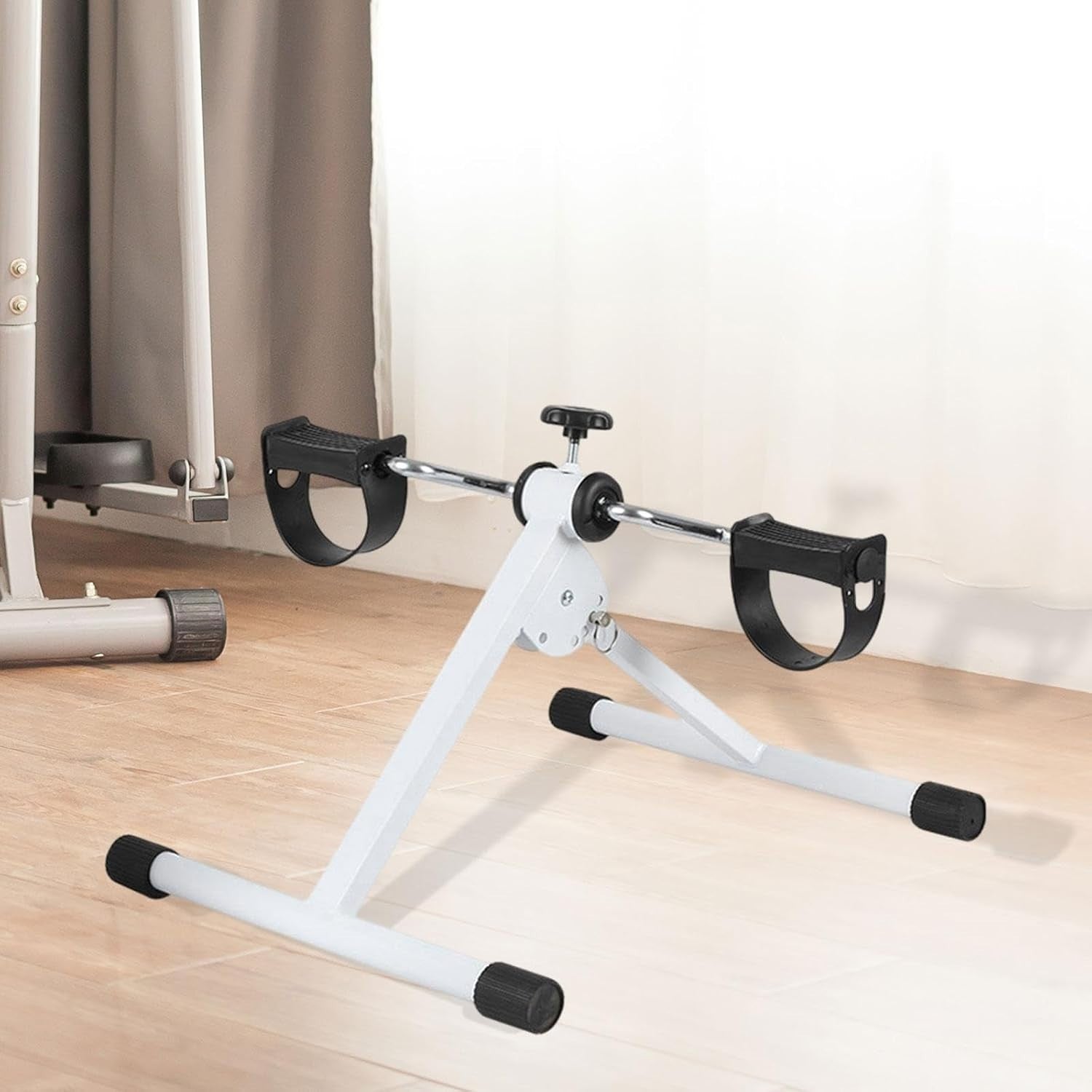 Folding Hand Foot Pedal Trainer Quiet Adjustable Resistance Mini Bike