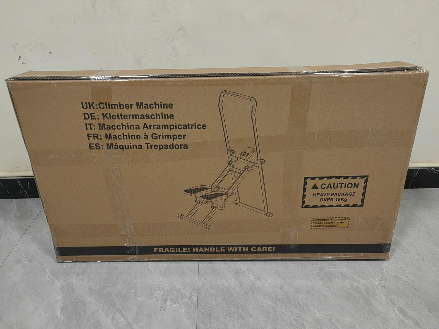 Foldable Stair Climber w/ LCD Monitor, Adjustable Incline & 300lb Capacity