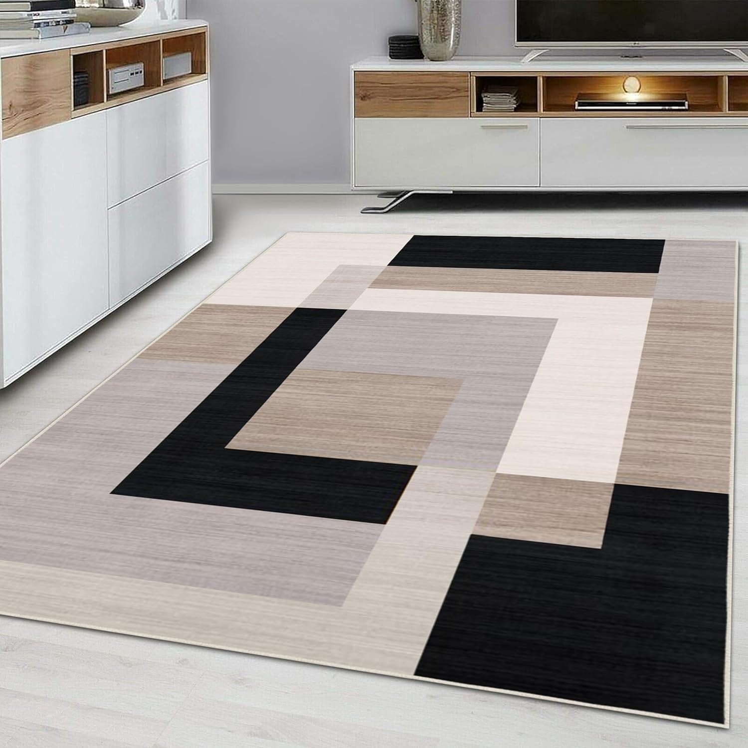 Large Modern Geometric Area Rug Soft Touch Non-Shedding Floor Carpet 120x170cm