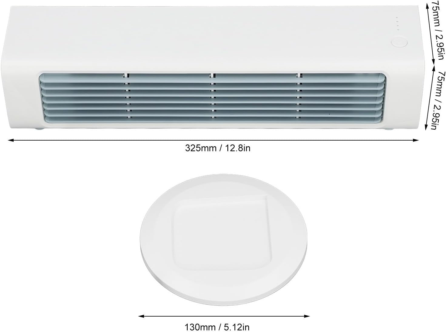 Compact Oscillating Bladeless Tower Fan – USB Rechargeable with Remote Control