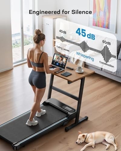 Under Desk Walking Pad 5° Incline Quiet 2.5HP Portable Treadmill 150kg Capacity