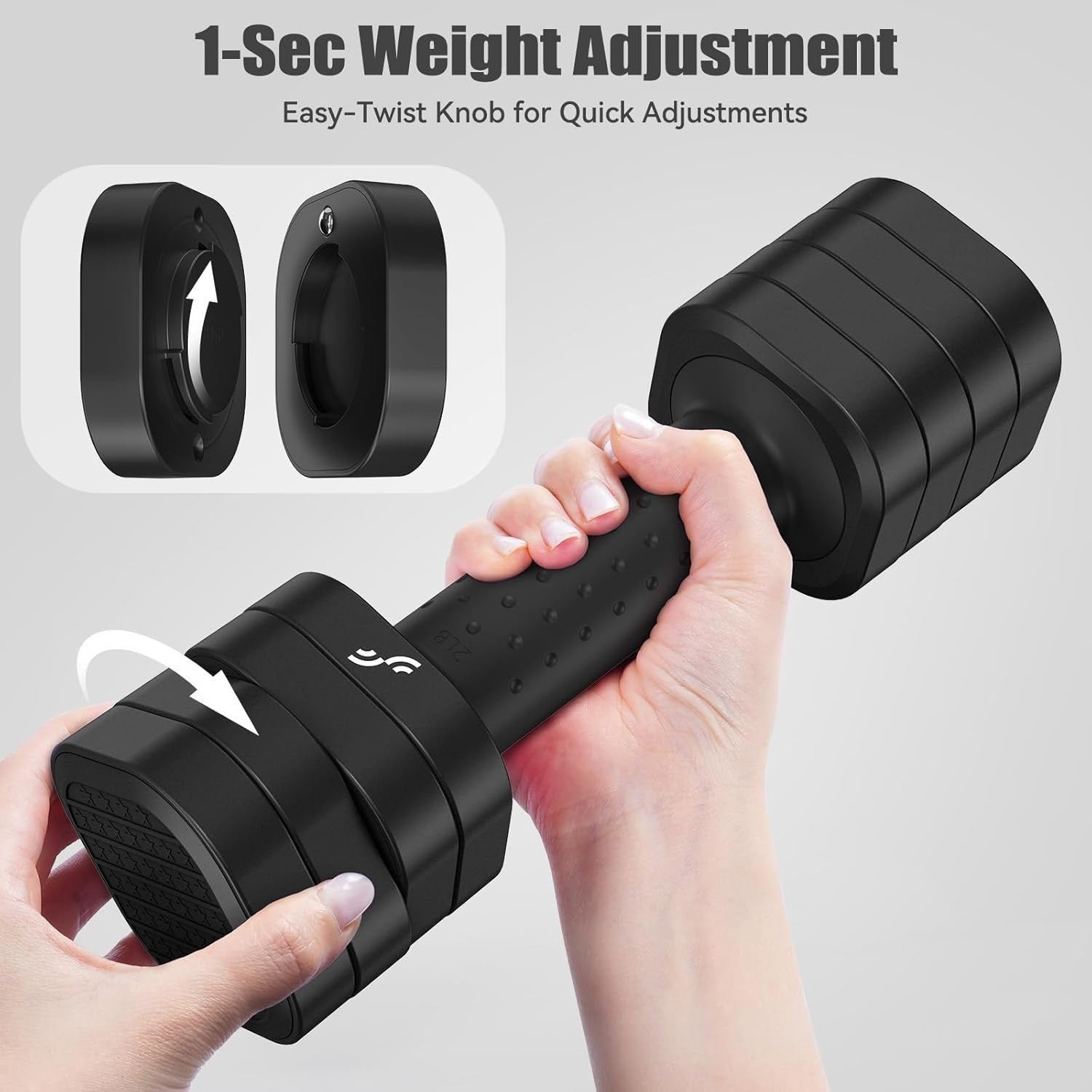 4-in-1 Adjustable Dumbbell Set Pair 2–5lb Non-Slip Women Home Weights