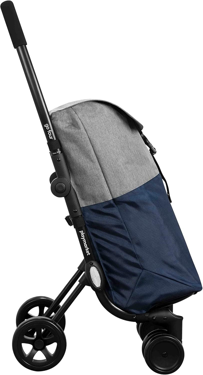 Folding 4-to-2 Wheel Shopping Trolley 43L Lightweight Aluminium Cart