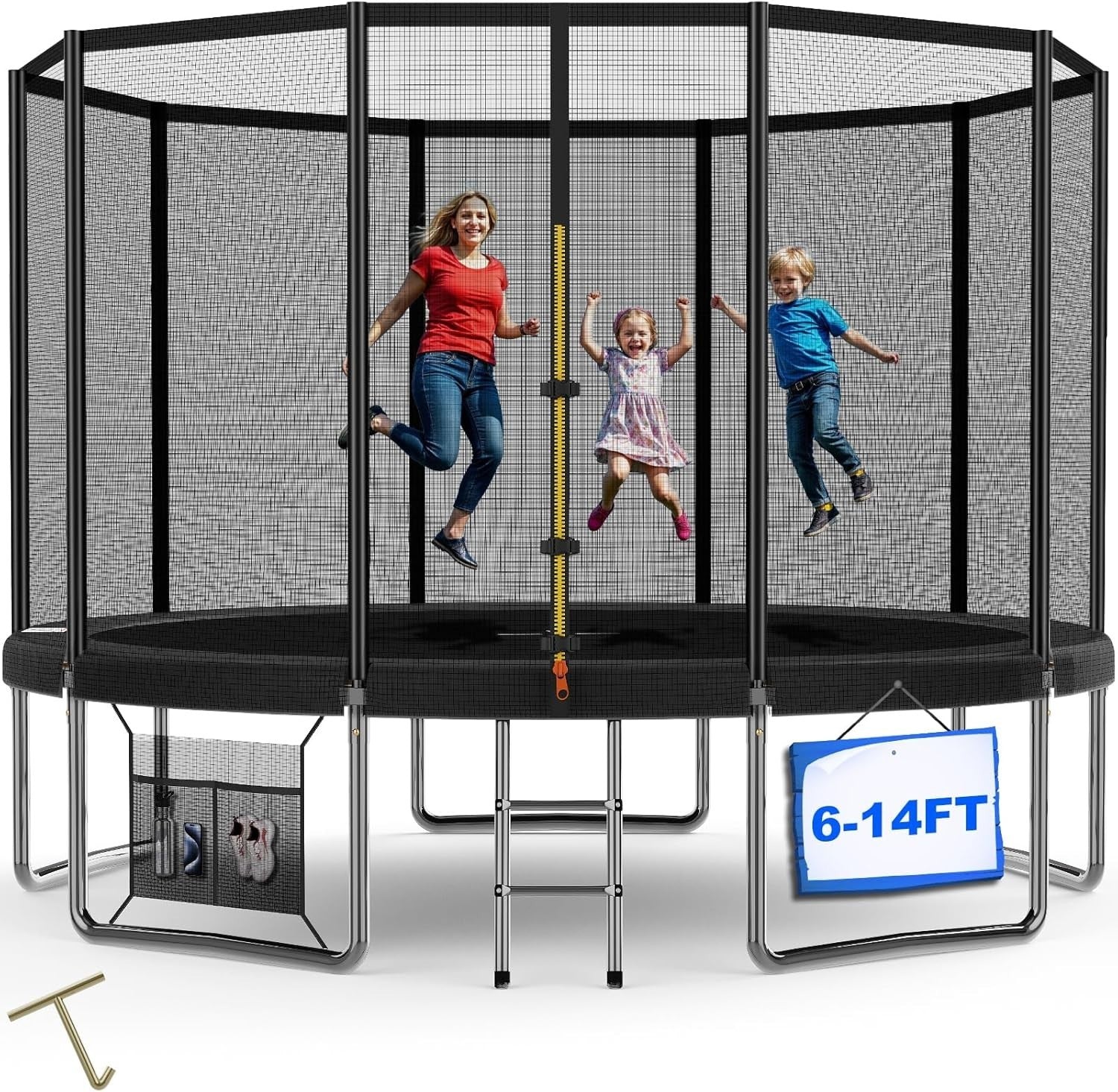 12FT Kids Garden Trampoline Safety Net Steel Frame Outdoor Play
