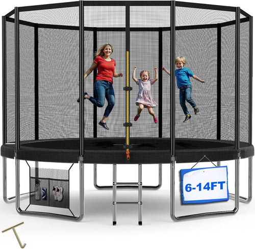 12FT Kids Garden Trampoline Safety Net Steel Frame Outdoor Play