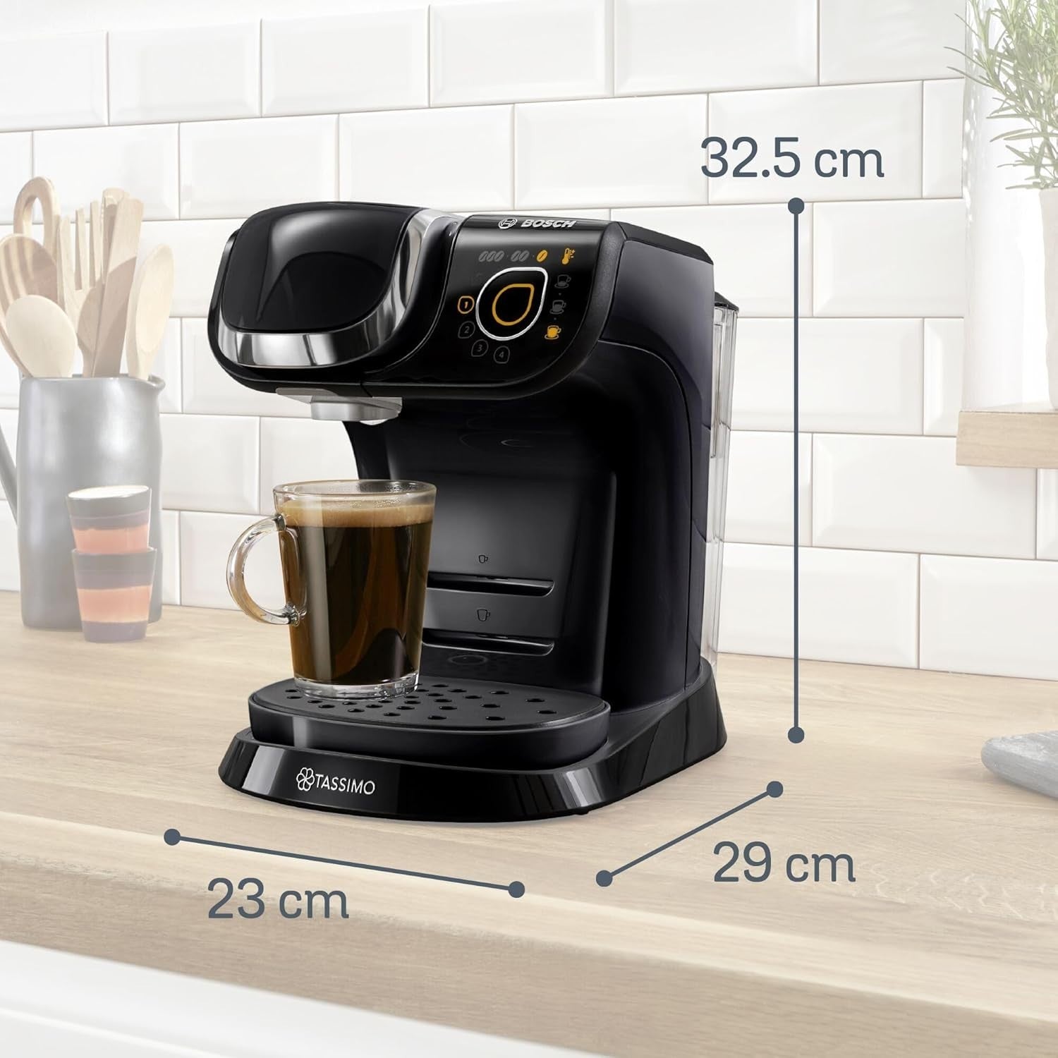 Pod Coffee Machine 1.3L Auto Clean Programmable Slim Design 1500W Espresso Maker