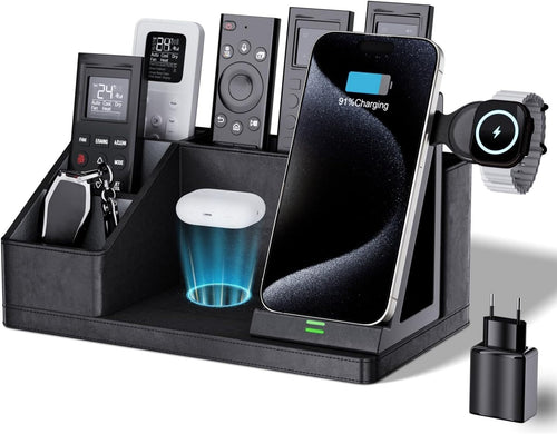3-in-1 Wireless Desk Organiser with Fast Charger – Pen & Phone Station
