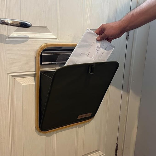 Letterbox Mail Catcher Basket – No Drill Post Holder – Draught Stopper – Pet Saf