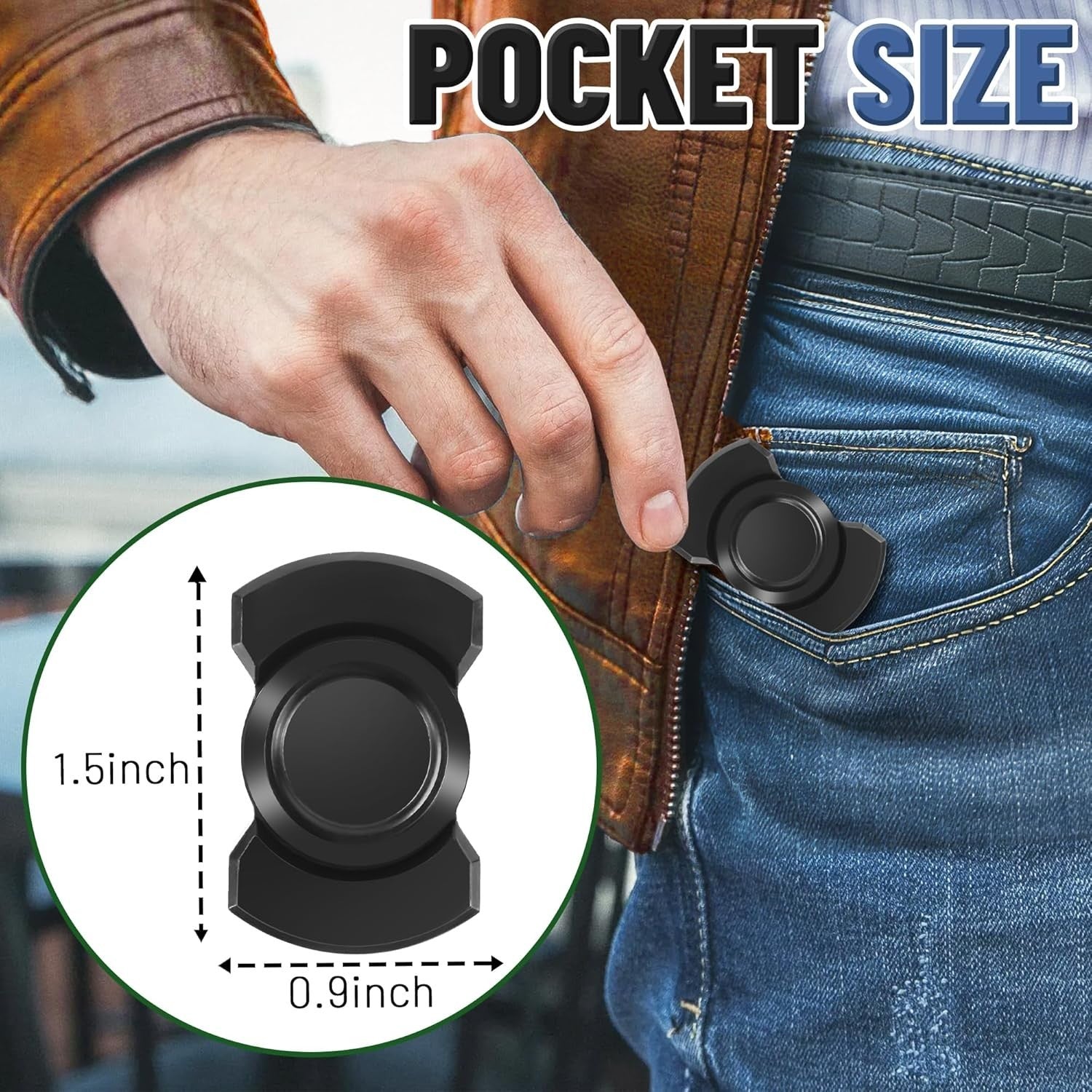 2pcs Magnetic Fidget Spinner Slider Clicker Quiet Metal Stress Relief