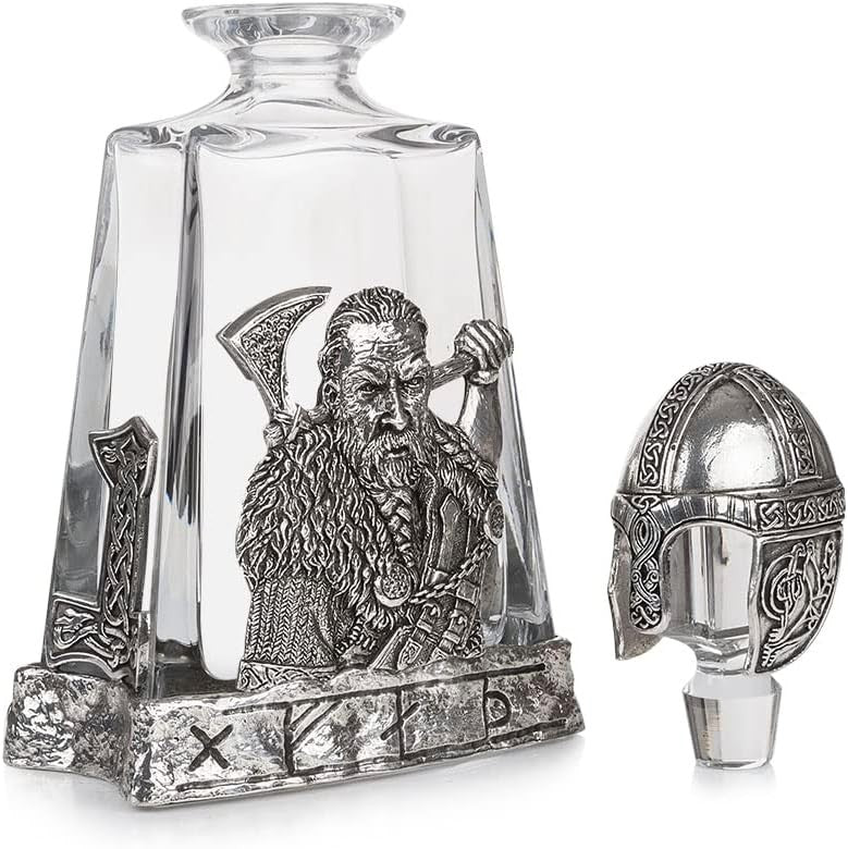 Viking Warrior Crystal Whisky Decanter Luxury Glass Bottle Display Gift