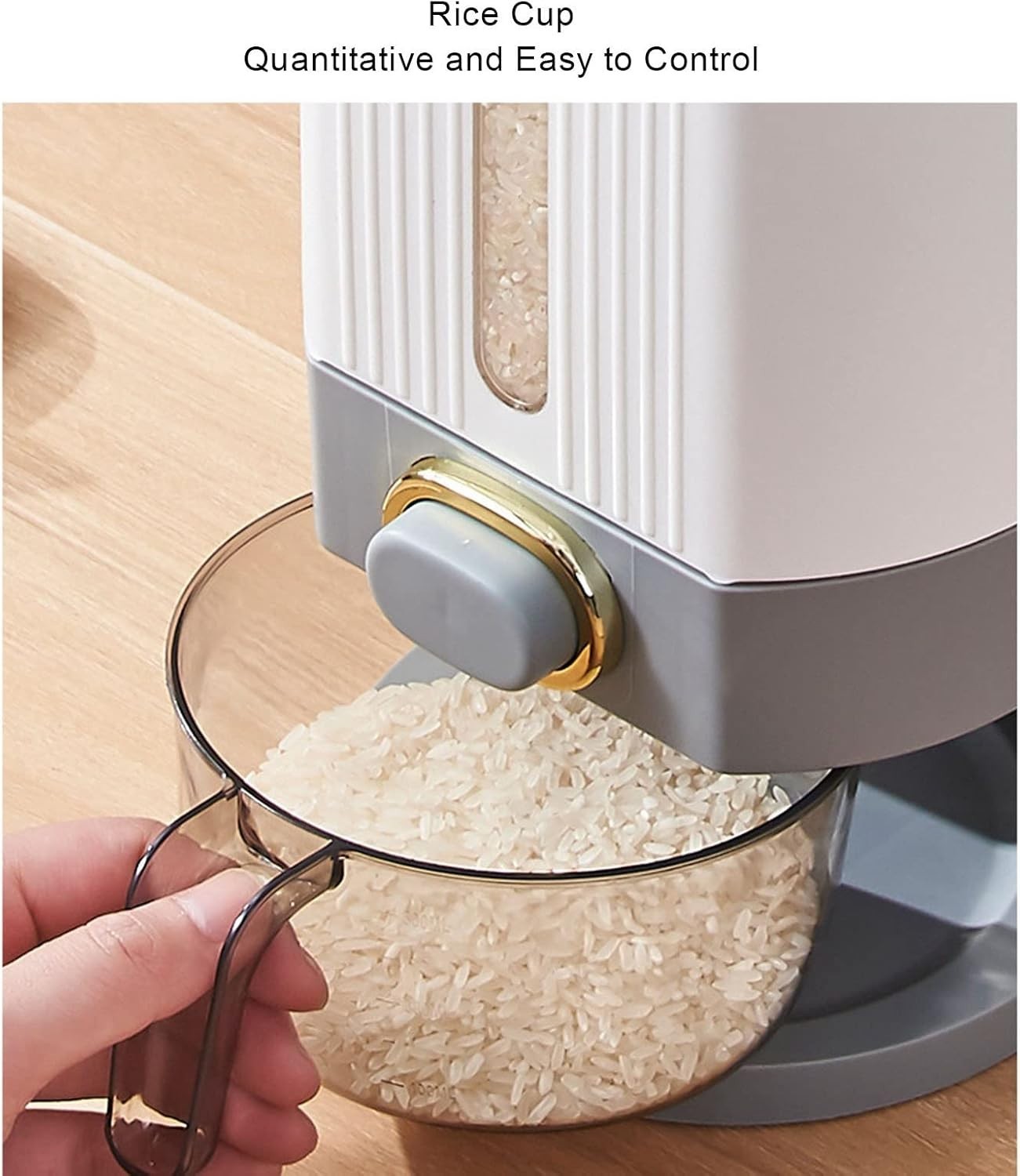 10L Rice Dispenser Box Airtight Grain Storage Container with Cup