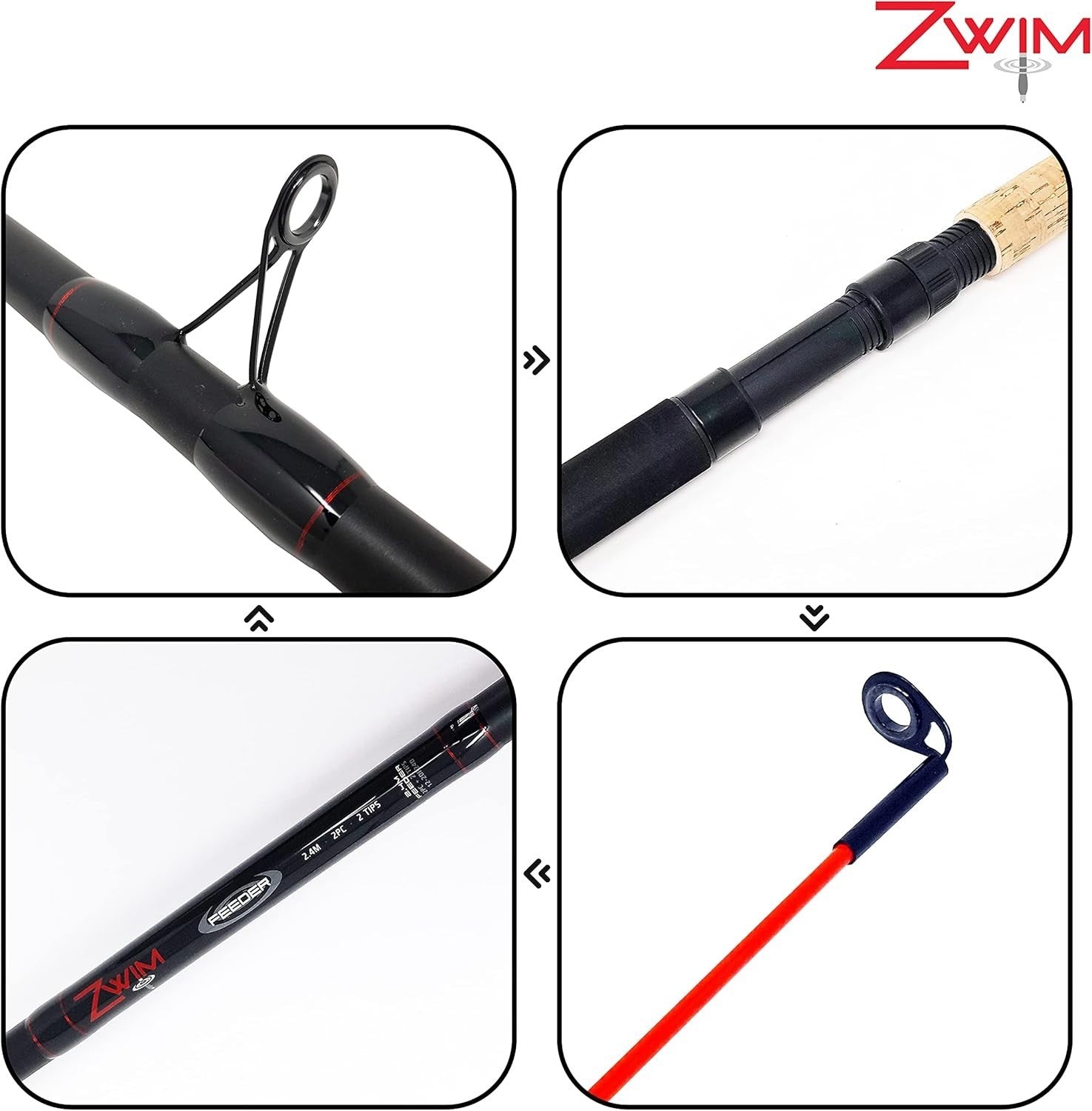 8ft 2-Piece Feeder Fishing Rod Quiver Tip 3oz/5oz Bottom Fishing Rod