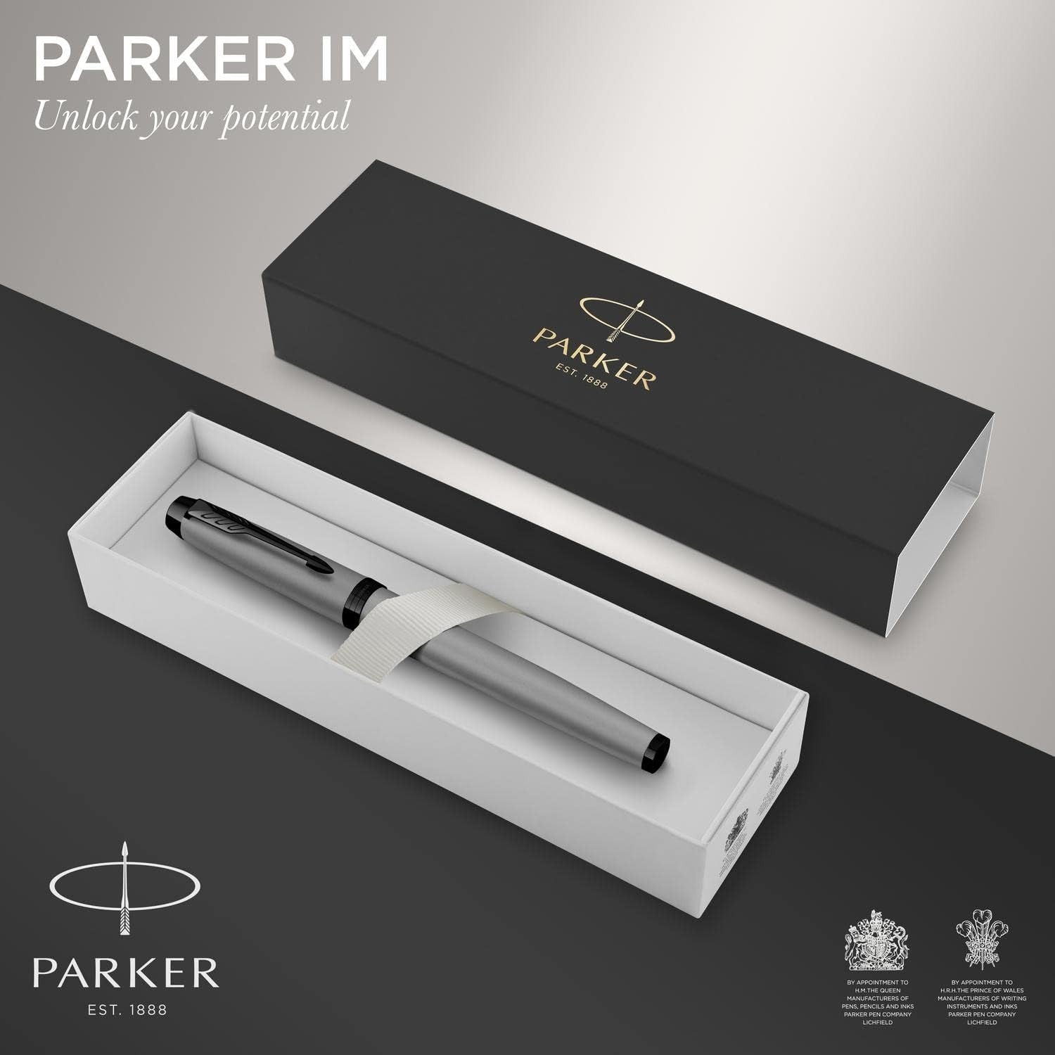 IM Rollerball Pen Matte Grey Black Trim Gift Boxed