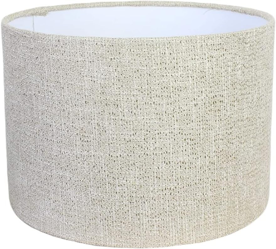 Natural Hessian Drum Lampshade 40cm Beige Ceiling Pendant Textured Light