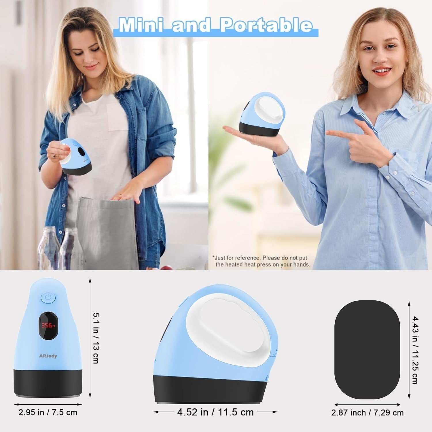 Mini Heat Press Machine Portable Iron for HTV Vinyl T Shirts Hats Crafts