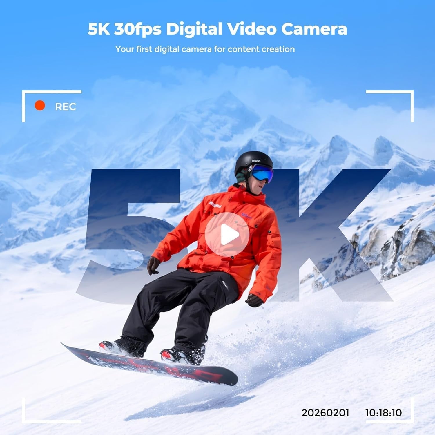 5K 72MP Vlogging Camera 6X Zoom Flip Screen 64GB SD Bundle