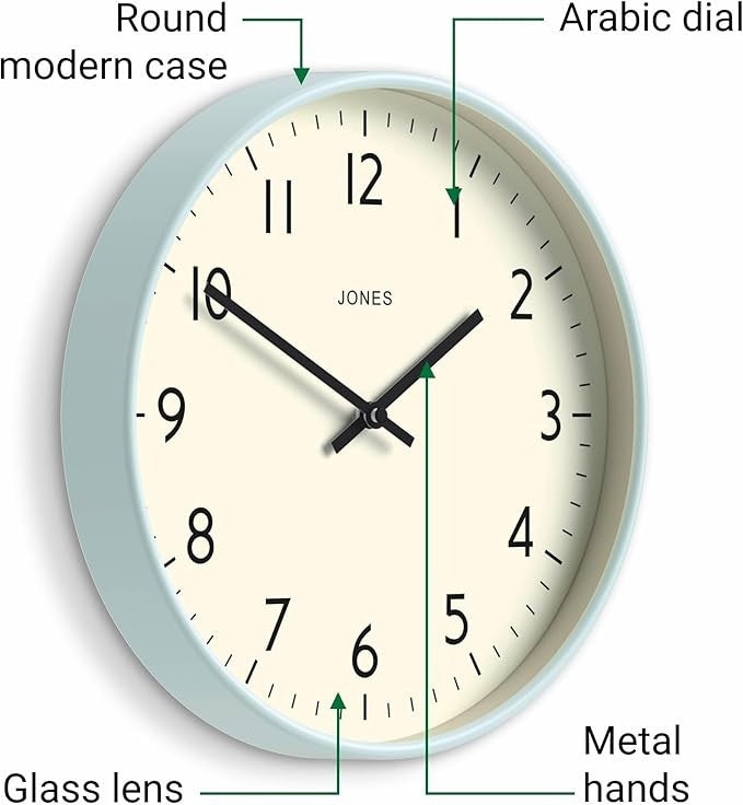 Modern 30cm Silent Wall Clock Round Easy-Read Home Office Kitchen Decor