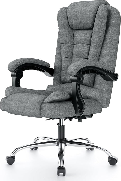 Ergonomic Office Chair High Back Desk Faux Leather Swivel Tilt Reclining Dark Gr
